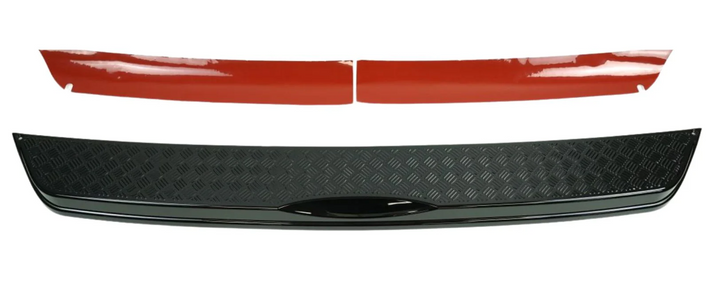 Black XL Chequer Plate Rear Bumper Protector Gloss Black - Fits 2020+ Defender 90/110